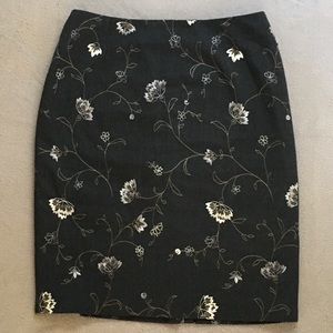 LOFT embroidered skirt